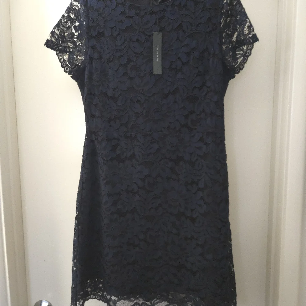Tahari Navy Lace Dress - Picture 7 of 12